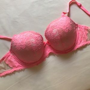 Neon Pink Dram Angels Lined Demi 34DD